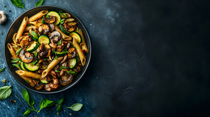 Creamy Mushroom And Zucchini Pasta Dish