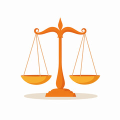 Golden scales of justice symbol.  Law and justice concept illustrated with balanced scales.  This image is perfect for legal websites, law firm brochures,