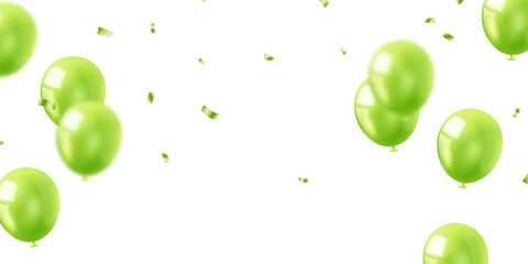 Beautiful green 3D balloons illustration background vector banner template