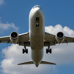 Airplane Landing: Stunning Aerial View of Passenger Jet