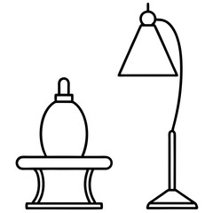 Modern lamp line art vector illustration 