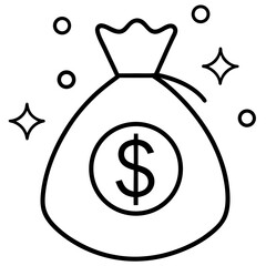 Money line art vector illustration 