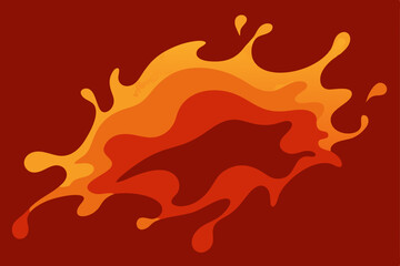fiery red and copper abstract liquid ink art 