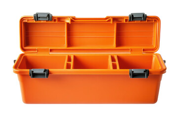 Open orange toolbox storage