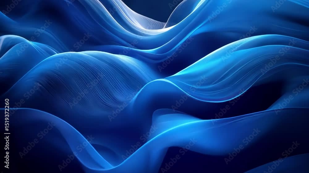 Poster abstract blue waves background design with smooth light lines and elegant flowing shapes