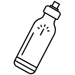 Water bottle with time marks line art vector illustration