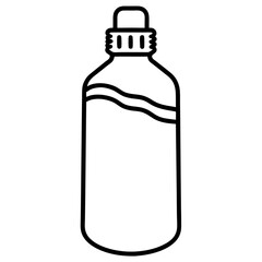 Water bottle with time marks line art vector illustration