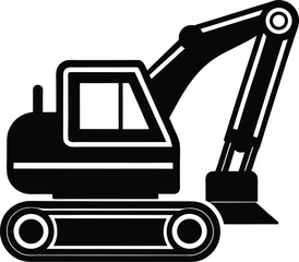 yellow excavator vector