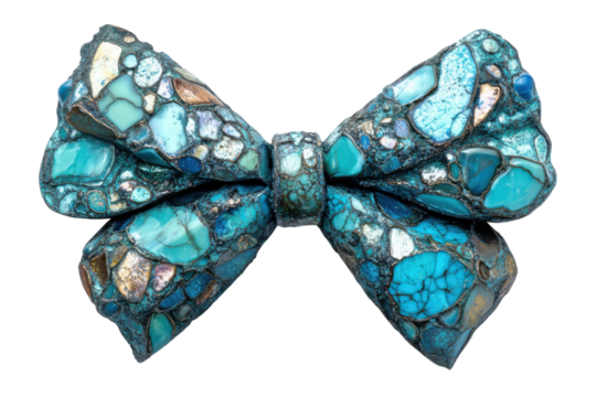 Turquoise stone bow tie art