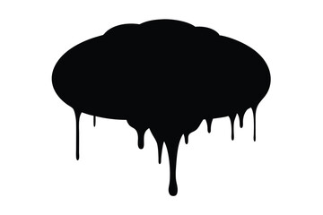 Rough black brush stroke silhouette with dripping paint effect