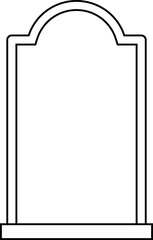 Simple shape grave vector outline.
Tombstone appearance linear isolated.
Transparent background, SVG file.