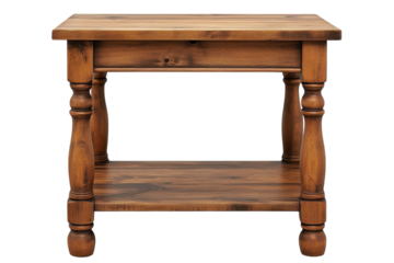 A wooden end table isolated