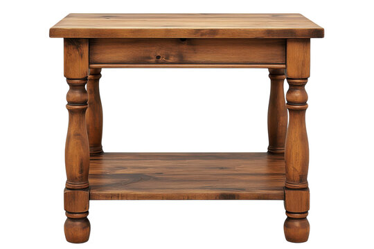 A wooden end table isolated