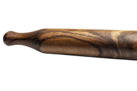 A wooden rolling pin detail