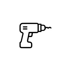 power drill outline icon or power drill label vector isolated. Best power drill outline icon for websites, product packaging, and more about power drill product.
