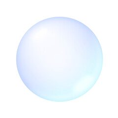Realistic translucent soap bubble with soft blue gradient, ideal for overlays, designs, or cleaning and freshness concepts..
