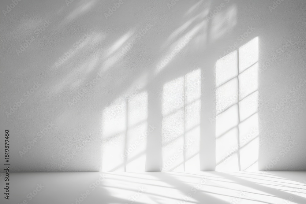 Poster minimalist sunlit architecture creating a spacious room with ethereal light plays and textures