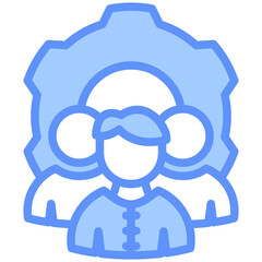 Management Icon Outline Blue