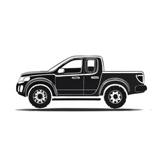 Sleek Black Pickup Truck Illustration