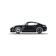 Sleek Black Coupe Vehicle Silhouette Symbol Icon Elegant Car Design Vector Illustration