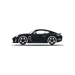 Sleek Sports Coupe Vehicle Silhouette Symbol Icon Elegant Car Design Vector Graphic