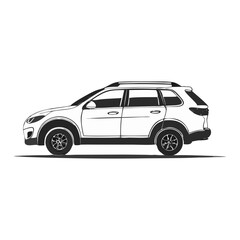 SUV Side View Vehicle Silhouette Symbol Icon Sleek Vehicle Illustration for Automotive Design