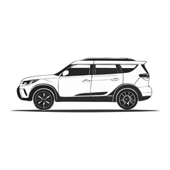 Sleek SUV Side Profile Vehicle Silhouette Symbol Icon Minimalist Vehicle Illustration