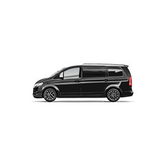 Luxury Black Minivan Vehicle Silhouette Symbol Icon Elegant Transportation Solution