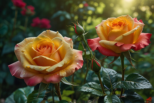 yellow rose in garden