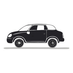 Simple Car Illustration Vehicle Silhouette Symbol Icon Vector Graphic of a Sedan