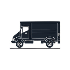 Fototapeta premium Delivery Truck Illustration Vehicle Silhouette Symbol Icon Side View Graphic