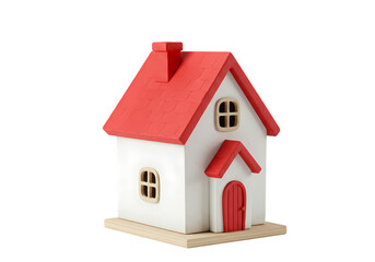 Charming Miniature House with Red Roof A Symbol of Homeownership isolated on transparent baackground