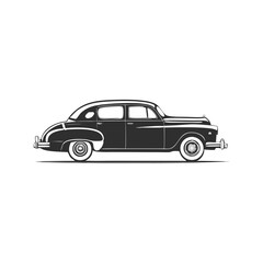 Classic Car Silhouette Vehicle Silhouette Symbol Icon Elegant Vintage Automobile Illustration