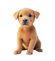 Obraz premium Adorable golden puppy sitting full body shot cute canine isolated on transparent PNG