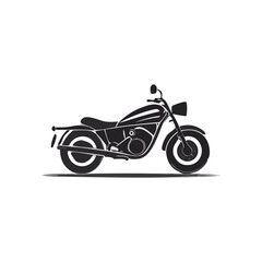 Obraz premium Stylish Motorcycle Illustration Vehicle Silhouette Symbol Icon Black and White Cruiser Design