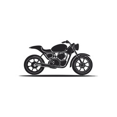 Obraz premium Classic Motorcycle Illustration Vehicle Silhouette Symbol Icon Vector Art of a Vintage Bike