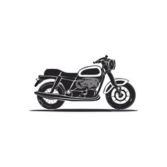 Fototapeta premium Classic Motorcycle Illustration Vehicle Silhouette Symbol Icon Vintage Bike Design