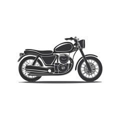Obraz premium Classic Motorcycle Illustration Vehicle Silhouette Symbol Icon Vintage Bike Design, Motorbike Graphics, Retro Cruiser, Two-Wheeler Illustration