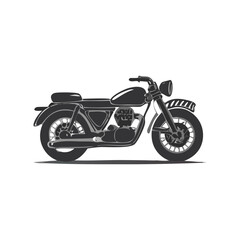 Fototapeta premium Classic Motorcycle Illustration Vehicle Silhouette Symbol Icon Vintage Bike Design, Motorbike Graphic