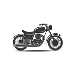 Fototapeta premium Classic Motorcycle Illustration Vehicle Silhouette Symbol Icon A Vintage Ride