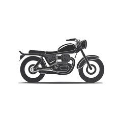 Fototapeta premium Classic Motorcycle Illustration Vehicle Silhouette Symbol Icon Vintage Bike Design Graphic