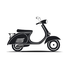 Obraz premium Classic Vespa Scooter Vehicle Silhouette Symbol Icon Vintage Motorcycle Illustration