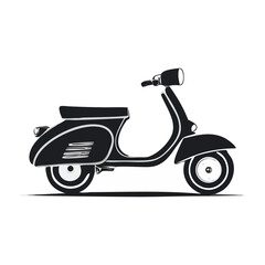 Fototapeta premium Classic Scooter Illustration Vehicle Silhouette Symbol Icon Retro Design Vector Graphic