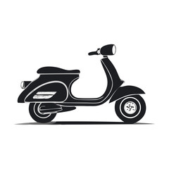 Obraz premium Classic Scooter Illustration Vehicle Silhouette Symbol Icon Vintage Motorbike Design