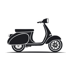 Fototapeta premium Classic Scooter Illustration Vehicle Silhouette Symbol Icon Vintage Vehicle Design