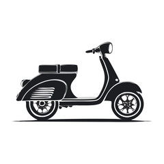 Obraz premium Classic Vespa Scooter Vehicle Silhouette Symbol Icon Elegant Design, Vintage Style