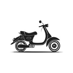 Classic Scooter Illustration Vehicle Silhouette Symbol Icon A Vintage Motorbike Design