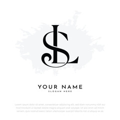 LS SL initial letter handwriting and luxury monogram logo