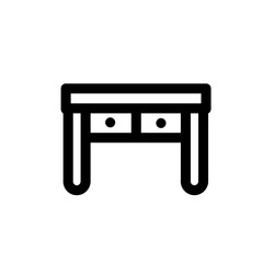 table with 2 drawer on white background