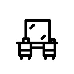 dressing table with mirror line icon